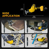 Cordless Reciprocating For 20V Battery 3000SPM Variable Speed Saber Saw Wood Metal PVC Pipe Cutting (No Battery)