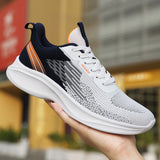2023 Spring Sports Men's Large Size New Mesh Breathable Lightweight and Comfortable Shock Absorbing Running Shoes
