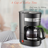 1Pc Drip Coffee Maker With 650ml/22.88oz Large Capacity Glass Carafe, Dual Usage For Coffee And Tea, Fast Brewing