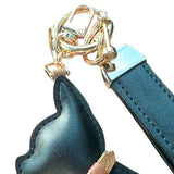 Cute Dog Keychain Leather Puppy Key Chain Charm Multifunctional Bulldog Bag Pendant for Car Keys Decoration