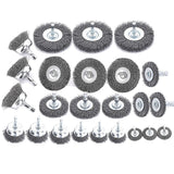 24PCS Wheel Cup Brushes Set, 1/4Inch Hex Shank Coarse Carbon Steel Wire Brush For Polishing, Cleaning Rust