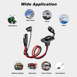 Quick Connector Harness 12AWG 30CM Waterproof SAE Extension Cord Sidewall Port for Solar Panel Generator Battery Charger