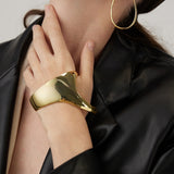 Brass Geometric Solid Curved Palm Bracelet Unique Punk Style Bracelet
