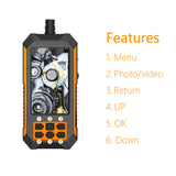 Industrial Endoscope with Dual 1920*1080P/2592*1944P 8 LED Light IP68 Waterproof Inspection Camera w/ 4.5” Display