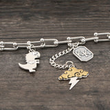 Women's Niche Design S925 Dinosaur Sterling Silver Bracelet