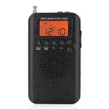 HRD-104 Digital Mini Pocket AM FM Radio with LCD Display 40mm Driver Speaker
