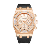 PINTIME Men's Watches Casuals Silicone Strap Fashion Quartz Wristwatch Sports Chronograph Calendar Clock Waterproof Reloj Hombre