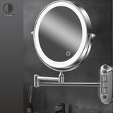 1pc Double-Sided Wall Mounted Makeup Mirror with LED Light and Magnifying Lens - Perfect for Bathroom and Vanity Use Christmas Decor Thanksgiving Gift 2023