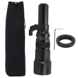 F6.3 Prime Telephoto Lens with T2 OM Lens Mount Adapter Ring for DSLR Cameras Astronomical Telescope Photography Black
