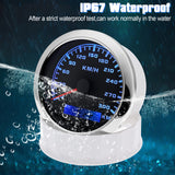 300KM/H 85MM Speedometer Waterproof 7 Color Backlight Odometer Speed Gauge GPS Antenna For Mairne Yacht Boat Car Accessories