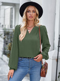 European And American Leisure V-neck Slim-fit Solid Color Trendy Long-sleeve Shirt