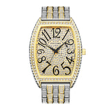PINTIME Men Watch Iced Out Diamond Big Dia Barrel-Shaped Dial Hip Hop Relogios Fashion Quartz Wristwatch Waterproof Reloj Hombre