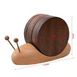 Wooden Snail Mug Coaster Coffee Tea Cup Coasters Heat Insulation Mat Kitchen Round Placemat With Magnet Restaurant Table Decor