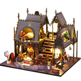 1pc DIY Hut Creative Assembly Magic Book House, Retro DIY Hut, Handmade 3D Three-dimensional Assembled Architectural Model Toy Gift, Miniature Doll House With Furniture, DIY Wooden Doll House Kit, Halloween Decor
