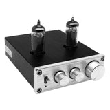 TUBE-03 Mini HiFi Audio Preamplifier 6K4 Vacuum Tube Amplifier Buffer Treble Bass Adjustment RCA Preamp Black Sier EU/UK Plug