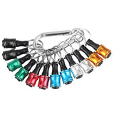 12PCS 1/4Inch Hex Shank Screwdriver Extension Bar Keychain Screw Adapter Drill Bits Holder (6 Colors)