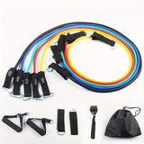11pcs Resistance Band Set with Storage Bag - Perfect for Indoor Workouts, Strength Training, and Physical Therapy