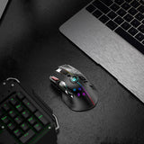 X6 Wireless Rechargeable Gaming Mouse Dual Mode Wired Mechanical Mouse 12000 Dpi