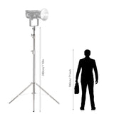280cm/110in Heavy Duty Photography Stand Tripod Stainless Steel with 1/4" 3/8" Screw for Studio Softbox Video Light Flash