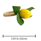 40PCS Handmade Napkin Rings Yellow Faux Lemon With Vine Napkin Ring For Wedding, Dinner Party, Banquet, Serviette