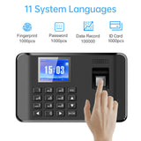 I60 Attendance hine Intelligent Fingerprint Password Time Clock Employee Checking-in Recorder 2.4 in Voice Prompt 11 Language