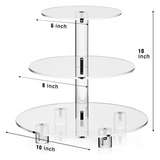 3 Tier Acrylic Stand,Rounded Cupcake Display Stand for Birthday, Baby Shower,Tea Party and Wedding Decor