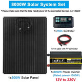 12V to 110V/220V Energy System 6000W 8000W Pure Sine Inverter 300W Solar Panel 150A Charge Controller Power Generation Kit