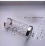 BBQ Rolg Basket Stainless Steel Grilled Cage Round Mesh Vegetable Fries Fish Barbecue Cooking Grill Net