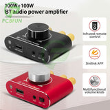X100H 15W Stereo Board 12/24V Speaker Audio Amplifier BT 3.5mm AUX USB U-disk Input Amplification Module APP Control