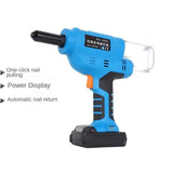 20000N 18V Brushless Motor Multi-Functional Automatic Rivet Nail Gun Rechargeable Electric Nut Riveting Drill 4 In 1 Adapter
