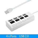 Multi Splitter Use Power Adapter 4/7 Port Multiple 2.0 Expander USB 3.0 Hub with Switch 30CM Cable