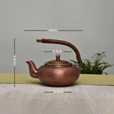 Half Moon Handmade Copper Teapot - 500ml Traditional Design
