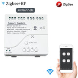 4CH Tuya Zigbee Smart Switch Module 85-250V Relay Smart Home Remote Control Works With Gateway For Alexa Google Home Replacement