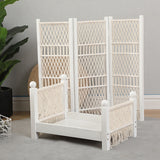 Newborn Crib Wood Hand-Woven Pendulum Props With Tassel Photography Furniture