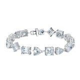 Women's Fashion And Fully-jewelled Shaped Sterling Silver Bracelet