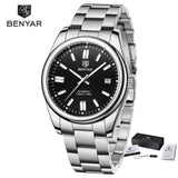2024 BENYAR New Mechanical Wristwatches 10Bar Waterproof Automatic Stainless Steel Sports Diving Watch for Men