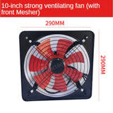 10 inch Powerful Industrial Ventilation Extractor Metal Axial Exhaust Commercial Air Blower Fan Stainless Steel Wall Fans