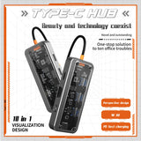 USB C hub 10 in 1 docking station Type-C to PD HD-MI USB3.0*3 SD TF ethernet RJ45 1000M VGA AUDIO 3.5mm For Laptop