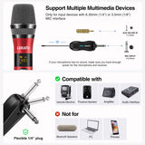 Lekato 25 Channels Wireless Microphone System Rechargeable Dual Wireless Microphone Cordless Singing Mic for Karaoke Wedding
