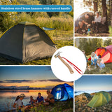 Multifunctional Copper with Bent Handle Tabernacle Spikes Hammers Practical Tentage Ground Pegs Mallet Camping Equipment
