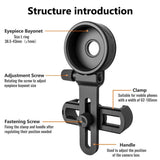 Tactical Telescope Accessories Cell Phone Adapter Clip Mount Compatible Binocular Monocular Spotting Scope Microscope Smartphone