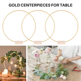 12 Inch Floral Hoop Centerpieces Table, Metal Wreath Ring with 10 PCS Place Card Holders for Wedding