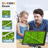 DM202 10.1 Inch HD LCD Digital 10" Enhanced Stand Included 16MP Coin Microscope with Screen for Adults