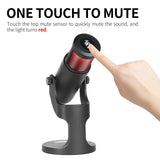 Wired RGB Microphone Professional USB Condenser Mic for Gaming Recording