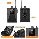 UHF Wireless Microphone Headset with Transmitter and Receiver Digital Display Bodypack Mic for Teaching Interview Lavalier New