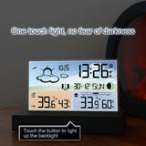 Digital Alarm Clock Temperature Humidity Weather Forecast Electronics Desktop Table Watch AA Battery Living room Bedroom