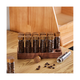 Bean Glass Storage Container Display Rack Walnut Tea Tube Bottle Accessories Tools Coffee Set