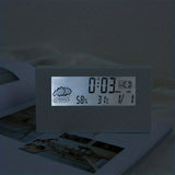 1pc LCD Electronic Clock Luminous Temperature And Humidity Meter Transparent Model Temperature And Humidity Meter Clock Creative Weather Display With Alarm Clock Beach Vacation Essential