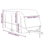 vidaXL Caravan Cover - Grey 610x250x220 cm Nonwoven Fabric for Durable Protection