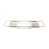 Metal Marble Bathtub Rack Anti Slip Space Saving Multi Functional Expandable Bathtub Tray House Warming Gift Gold White